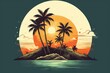 Island with palm trees t-shirt design - summer vacation shirt - beach lover gift - Hawaii trip shirt - ocean wave shirt