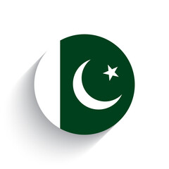 Wall Mural - National flag of Pakistan icon vector illustration isolated on white background.