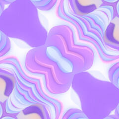 Poster - Artistic design in purple and white color scheme with abstract pattern. 3d rendering digital illustration