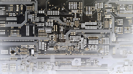 chip circuit board computer chip black and white style, fictional graphics