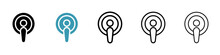 Podcast Vector Icon Set. Transparent pod microphone and line audience pod vector symbol for Ui Designs.