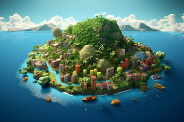 3d World Food Day Islands