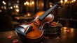 © piumi - Capture a scene of a beautifully crafted violin. The violin is a classic design,