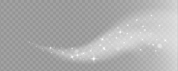 Wall Mural - overlay magic effect glowing traces of sparkle dust star waves. stardust white sparks from an explos
