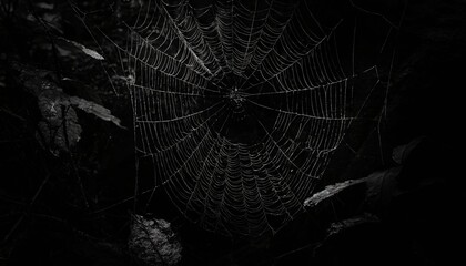spider web with dew drops