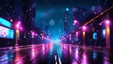 Fototapeta Do przedpokoju - City and highway at night when it rains