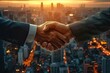 Handshake sealing business success businessmen concluding deal in partnership hand of person at meeting embodying concept of cooperation shake signifying teamwork and greeting in corporate