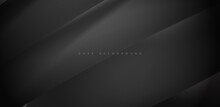 Abstract Dark Background With Wave Design. Realistic 3d Design. Elegant Backdrop For Poster, Website, Brochure, Banner. Vector Illustration