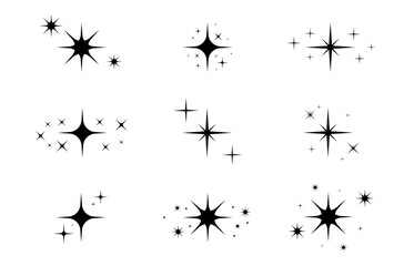 Wall Mural - stars, meteoroids, comets, asteroids on a white background. pattern with stars. chaotic elements. wh