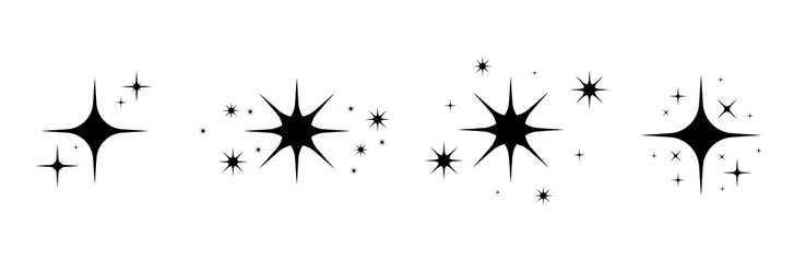 Wall Mural - stars, meteoroids, comets, asteroids on a white background. pattern with stars. chaotic elements. wh