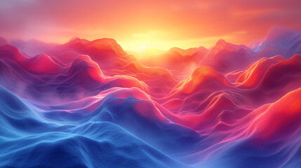 abstract colorful glowing wavy perspective with fractals and curves background 16:9 widescreen wallpapers	