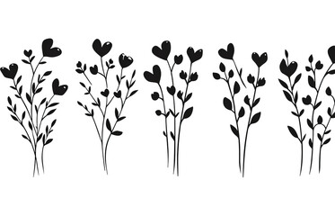 Sticker - Branches with heart shape flowers