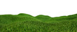 Stylized grassy hills on transparent background. 3D rendering