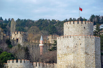 Wall Mural - Rumeli Isari castle view from Istanbul Bosphorus cruise