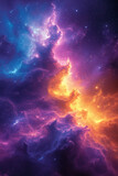 Fototapeta Kosmos - a nebula like cloud as background. AI generative