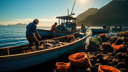 Wall Mural - fishing boats 