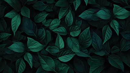 Wall Mural - a lot of beautiful tropical leaves in shimmering scene
