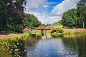 Branitzer Park bei Cottbus - Deutschland - Brandenburg - Brücke - Bridge - Wasser - Sommer - Wolken - Grün - - Reflection - Summer - Island - Cloud