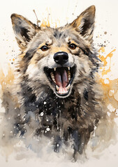 Wall Mural - Majestic Grey Wolf: Intense Gaze from the Wilderness