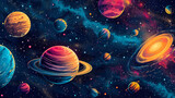 Fototapeta Kosmos - Planets in space