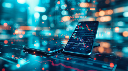 Modern Technology in Business: Network and Digital Communications Concept with Mobile Devices
