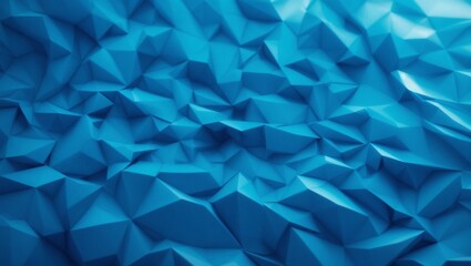 Abstract Blue Geometric Pattern:  A captivating abstract background with a vibrant blue color palette, featuring a mesmerizing geometric pattern of fragmented triangles. The intricate design creates a