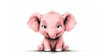 illustrazione con simpatico elefantino rosa seduto