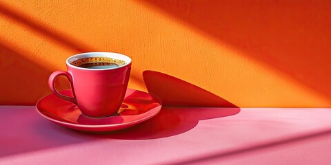 Coffee cup signaling new day drink of choice in morning breakfast complemented by hot mug beverage alternating between tea and caffeine background setting of cozy cafe fresh aroma of espresso