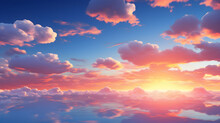 Beautiful Aerial View Above Pink Fluffy Clouds At Sunset Or Sunrise Blue Pink Sun Peeks Over Horizon,,
Abstract Background With Beautiful Sky With Pink Fluffy Clouds In Aerial View Cloudy Heaven Space