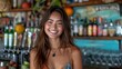 © Phimchanok - pretty woman happy and smile in the bar