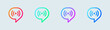 Broadcast channel line icon in gradient colors. Chat group signs vector illustration.