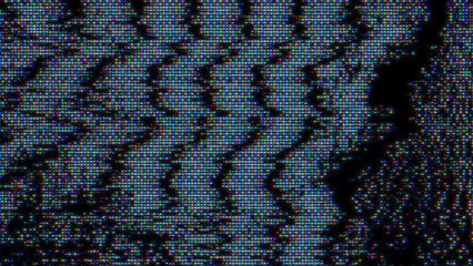 Glitch noise static television VFX. Visual video effects stripes background, CRT tv screen no signal glitch effect