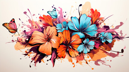 Wall Mural - abstract floral background