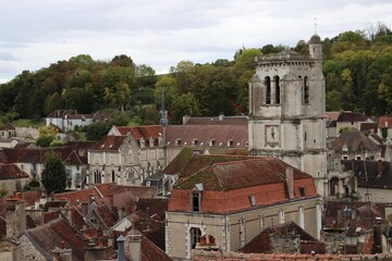 Wall Mural - View on the village, Tonnerre in France 