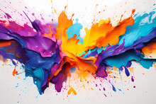 Colorful Paint Splats And Splatters Background