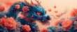 Chinese zodiac dragon with contemporary digital vectors for a festive and dynamic composition