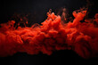 © Veronica - illustration of abstract red paint splash isolated on black background. ai generated