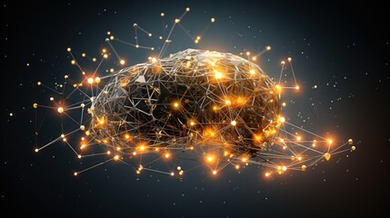 Wall Mural - the concept of data flow from the digital human brain. machine deep learning. artificial intelligenc