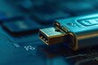 © furyon - Macro shot of an encrypted USB drive for secure business data transport