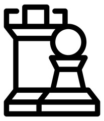 Poster - Chess icon. Game figures symbol. Pawn and rook