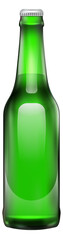 Canvas Print - Green glass empty bottle. Beer realistic mockup