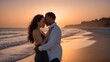 © Dasun - Romantic Sunset Embrace: Capturing Love in a Beach Dusk Portrait