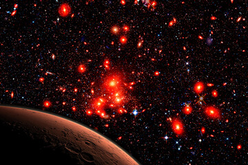 Wall Mural - mars and stars. the elements of this image furnished by nasa.