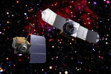 Wall Mural - spaceships and fascinating view. the elements of this image furnished by nasa.