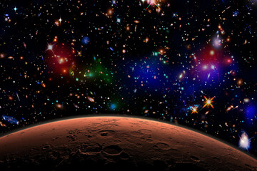 Wall Mural - mars and stars. the elements of this image furnished by nasa.
