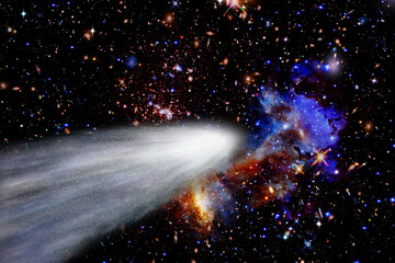 Wall Mural - comet in space. the elements of this image furnished by nasa.