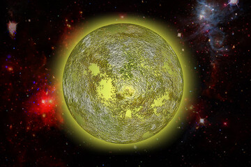 Wall Mural - moon and galaxies. the elements of this image furnished by nasa.