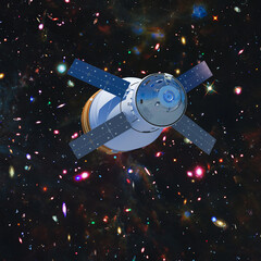 Wall Mural - spaceship in outer space. the elements of this image furnished by nasa.