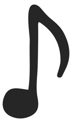 Sticker - Music note icon. Sound symbol. Melody sign