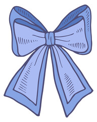 Canvas Print - Decorative silk bow. Blue ribbon decoration element